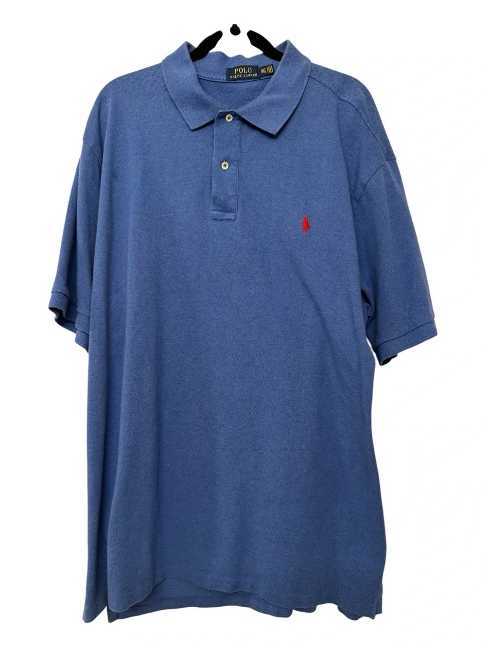 Polo Ralph Lauren Men's 2XLT Big & Tall Short Sleeve Polo Shirt Blue Red Pony